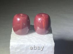 2 Perles Bourdons Lourd de Bourgogne D'un Cadre Avec des Artefacts Amérindiens D'Arizona