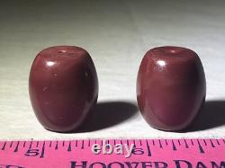 2 Perles Bourdons Lourd de Bourgogne D'un Cadre Avec des Artefacts Amérindiens D'Arizona