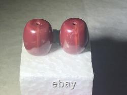 2 Perles Bourdons Lourd de Bourgogne D'un Cadre Avec des Artefacts Amérindiens D'Arizona