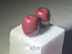 2 Perles Bourdons Lourd de Bourgogne D'un Cadre Avec des Artefacts Amérindiens D'Arizona