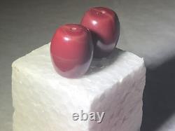 2 Perles Bourdons Lourd de Bourgogne D'un Cadre Avec des Artefacts Amérindiens D'Arizona