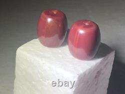 2 Perles Bourdons Lourd de Bourgogne D'un Cadre Avec des Artefacts Amérindiens D'Arizona