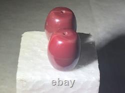 2 Perles Bourdons Lourd de Bourgogne D'un Cadre Avec des Artefacts Amérindiens D'Arizona