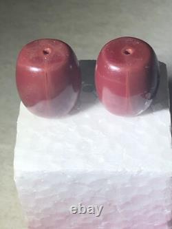 2 Perles Bourdons Lourd de Bourgogne D'un Cadre Avec des Artefacts Amérindiens D'Arizona