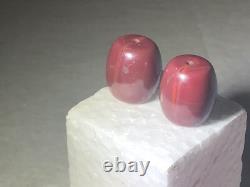 2 Perles Bourdons Lourd de Bourgogne D'un Cadre Avec des Artefacts Amérindiens D'Arizona