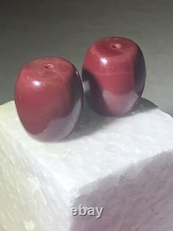 2 Perles Bourdons Lourd de Bourgogne D'un Cadre Avec des Artefacts Amérindiens D'Arizona