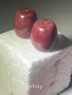 2 Perles Bourdons Lourd de Bourgogne D'un Cadre Avec des Artefacts Amérindiens D'Arizona