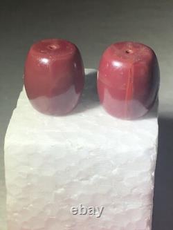 2 Perles Bourdons Lourd de Bourgogne D'un Cadre Avec des Artefacts Amérindiens D'Arizona