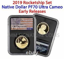 2019 S $1 Sacagawea Native American Dollar Pf70 Early Releases Rocketship