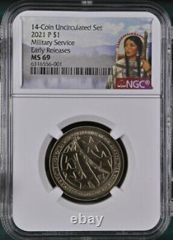 2021 P Native American Sacagawea Dollar Ms69 Ms 69 Ngc Remise Early Er