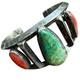 77g Vtg Ancien Bracelet Navajo Amérindien En Turquoise Et Corail En Argent Sterling Vieux Pawn