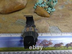 Amazing Early Navajo Cerrillos Turquoise Arrows Kachina Sterling Cuff Old Pawn