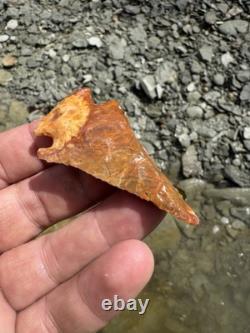 Ancien Authentique Très Coloré Lac Perdu Arrowhead Du Mississippi Nord