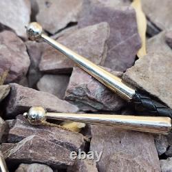 Ancien bijou de gage, bolo en argent sterling avec turquoise Zuni antique