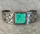 Ancienne époque De Fred Harvey: Bracelet En Argent Sterling Et Turquoise Navajo Thunderbird