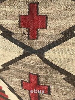 Anciennement Navajo Native American Transitional Rug Crosses & Whirling Logs