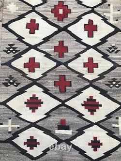 Anciennement Navajo Native American Transitional Rug Crosses & Whirling Logs