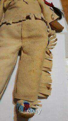 Antique 16 Doll Leather Beads Native American Indian Early C. 19th C