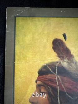 Antique 1906 Jeune Fille Indienne Amérindienne, Hayes Litho Co