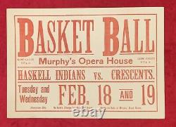 Antique 1908 Haskell Indian School Basketball Broadside Native American Early