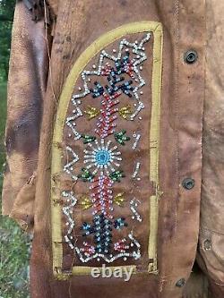 Antique 19th Early 20th C. Wild West Show / Pantalon De Veste Américain Autochtone Mohawk