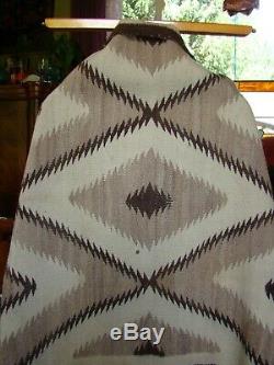 Antique All Natural Navajo Blanket Enfant, Début Amérindien Tissage Tapis