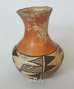 Antique Amérindien Acoma Pueblo Poterie Vase Signé Début Des Années 1900