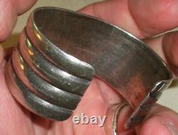 Antique C. 1920 Navajo Sterling Silver Bracelet Early Classic Design Tuvi