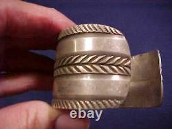 Antique Estate Best Navajo Wide Cuff Bracelet Early Old Pawn Lingot Sterling Manchette