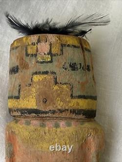 Antique Fin 19ème Début 20ème Siècle Hopi Kachina Polychrome Pigments Cottonwoo