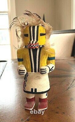 Antique Native American Hopi Rare Chipmunk Runner Katchina Doll Début Des Années 1900