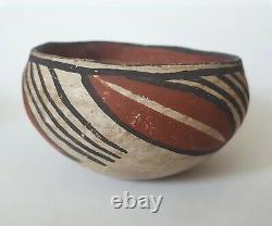 Antique Native American Isleta Pueblo Pottery Bol Au Début Des Années 1900