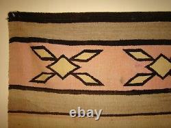 Antique Navajo Banded Blanket Early Native American Tissage, Tapis