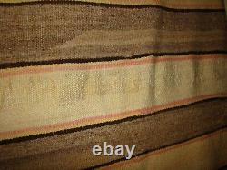 Antique Navajo Banded Blanket Early Native American Tissage, Tapis