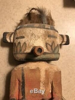 Antique Vintage Hopi Kachina Doll Début Des Années 1900 Sculpté Et Peint Cottonwood