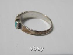 Antique Vintage Navajo Indian Sterling Silver Turquoise Sz 6 1/2 A+gift Early