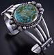 Argent & Kingman Turquoise Navajo Bracelet Fait Main Par Michael Calladitto 1l02v
