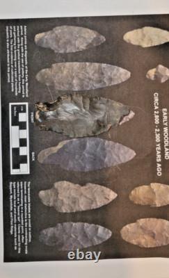 Artefacts de pointes de flèches indiennes de l'ère woodland précoce trouvés le long de la rivière Nottawa, Michigan