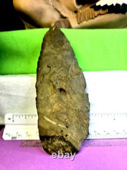 Artifact grand couteau ancien en chert de Coshocton provenant du comté de Licking, Ohio