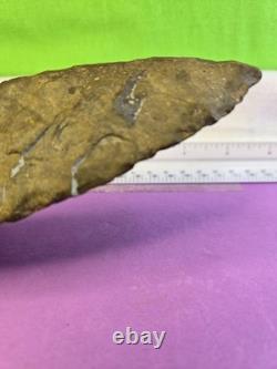 Artifact grand couteau ancien en chert de Coshocton provenant du comté de Licking, Ohio