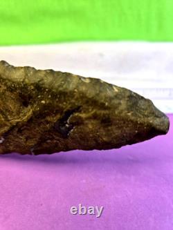 Artifact grand couteau ancien en chert de Coshocton provenant du comté de Licking, Ohio