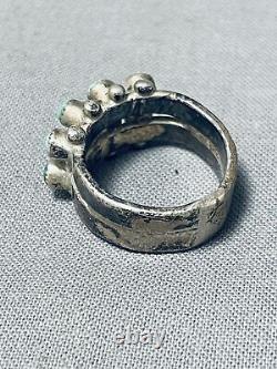 Au Début Des Années 1900, Vintage Navajo Ingot Silver Cerrillos Turquoise Ring