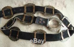 Au Début Vtg Navajo Tommy Charlie 334 Gr En Argent Sterling Concho Ceinture 1970 Signé