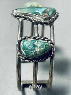 Authentic Vintage Navajo Royston Bracelet En Argent Sterling Turquoise