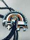 Authentic Vintage Zuni Turquoise Sterling Argent Inlay Bolo Tie