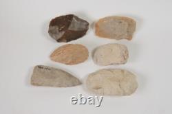 Authentiques artefacts de l'homme préhistorique Ensemble de 6 lames en pierre 5000-9000 BP