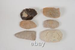 Authentiques artefacts de l'homme préhistorique Ensemble de 6 lames en pierre 5000-9000 BP