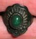 Bague En Argent Sterling Avec Turquoise Verte Navajo Ancienne En MÉthode De Tampographie Taille 6 Vafo