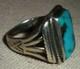 Bague En Argent Sterling Vintage Des Ans 80 En Turquoise Bleue Navajo Taille 8.5