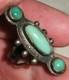Bague En Argent Sterling Vintage Navajo Turquoise Clair Stoplight Taille 4 Vafo